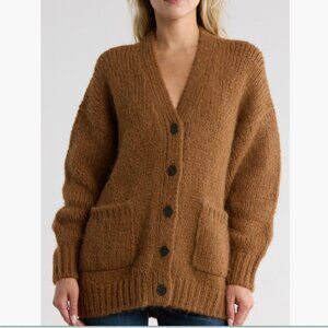 Frame Boucle Longline Cardigan Sweater